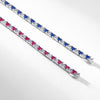 Round Cut Lab-Grown White & Ruby Tennis Bracelet For Women