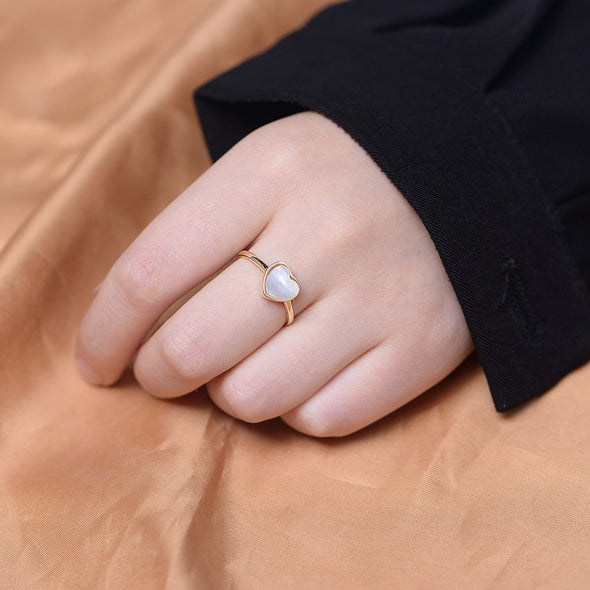 Sweet Shell Heart Shape Sterling Silver Ring