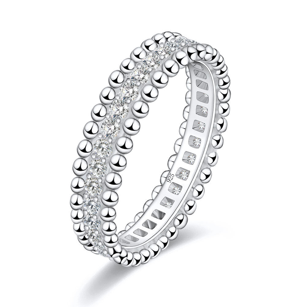 Round Cut Paved Moissanite 18k Gold Plated Band