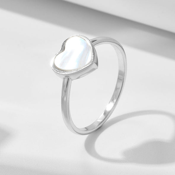 Sweet Shell Heart Shape Sterling Silver Ring
