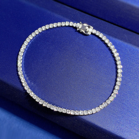 Classic Stackable Multi-Color Sterling Silver Tennis Bracelet for Women