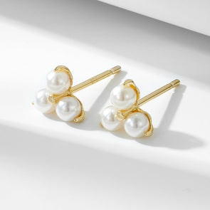 Unique Design Pearls Stud Earrings