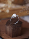 Oval Shape Opal Sterling Silver Engagement Ring