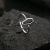 Simple Black Onyx Sterling Silver Engagement Ring