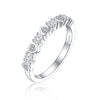 Unique Heart Round Cut Half Eterniry Silver Women's Wedding Band