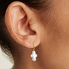 Cross Shape Pearl Drop Earrings