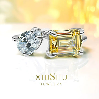 Exquisite Two Stone Sterling Silver Ring