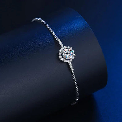 Halo 925 Sterling Silver Diamond Bracelet