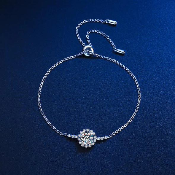 Halo 925 Sterling Silver Diamond Bracelet