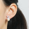 Four Leaves Clover With Pearl Stud Earrings