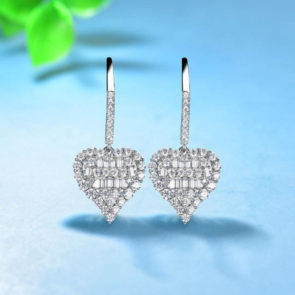 Heart Halo Drop Earrings