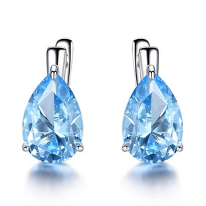 Drop Topaz Stud Earrings