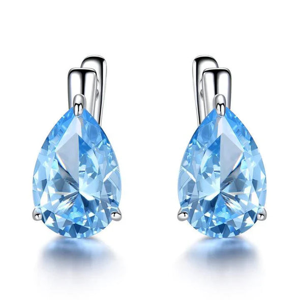 Drop Topaz Stud Earrings