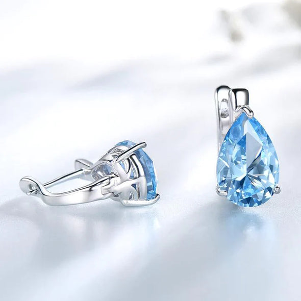 Drop Topaz Stud Earrings