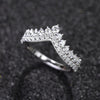 Round Cut Moissanite in Sterling Silver Crown Wedding Band