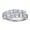 Emerald Cut 925 Sterling Silver Wedding Band