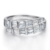 Emerald Cut 925 Sterling Silver Wedding Band