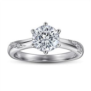 6 Prong Sterling Silver Solitaire Ring