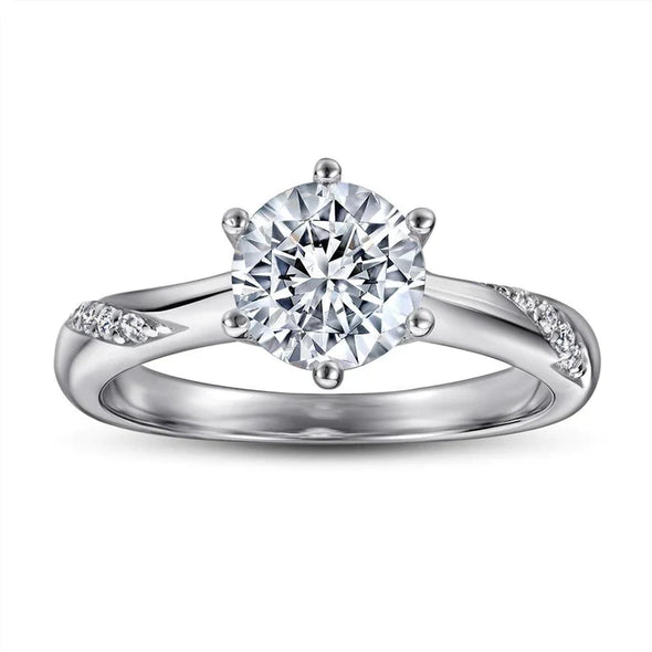 6 Prong Sterling Silver Solitaire Ring