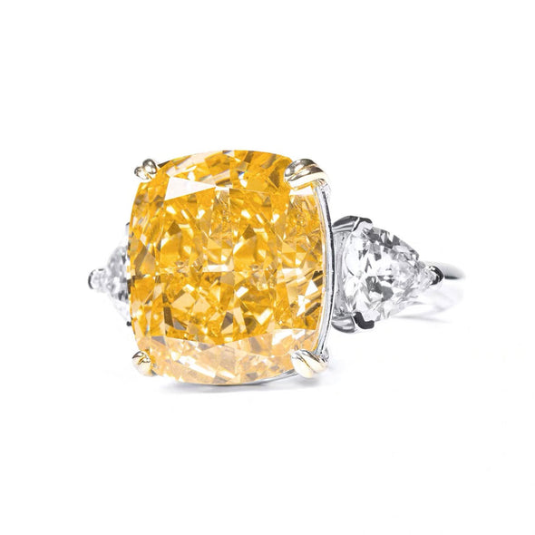 Gorgeous Yellow Radiant Cut Sterling Silver Engagement Ring