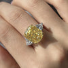 Gorgeous Yellow Radiant Cut Sterling Silver Engagement Ring