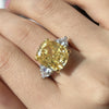 Gorgeous Yellow Radiant Cut Sterling Silver Engagement Ring