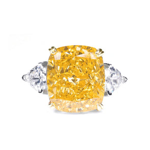 Gorgeous Yellow Radiant Cut Sterling Silver Engagement Ring