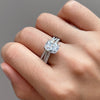 Luxury 2PC Cushion Cut Bridal Set In Sterling Silver