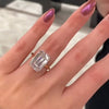 6.0 CT. Emerald Cut Sterling Silver Solitaire Ring