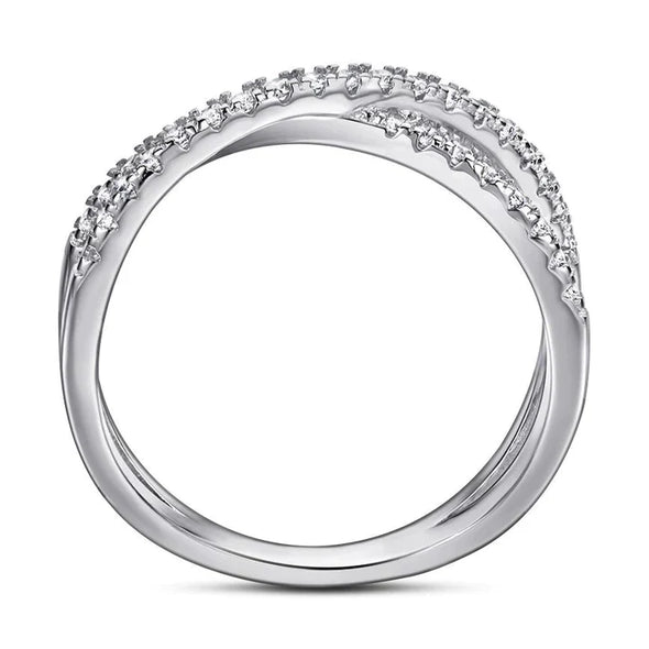 Half Eternity Interweave Stackable Ring