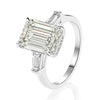 Classic Three Stone Emerald Cut Engagement Ring