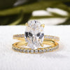 Classic 5.0 Carat Oval Cut Wedding Bridal Set