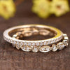 2pcs Golden Tone Art Decor Eternity Stackable Wedding Band