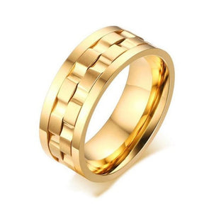 Simple Gold Color Titanium Men's Wedding Band