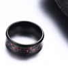 Red Decoration Black Titanium Steel Men's Wedding Band