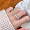 Princess Round Cut Half Eternity Sterling Silver Wedding Band