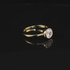 Simple Round Cut Golden Tone Engagement Ring