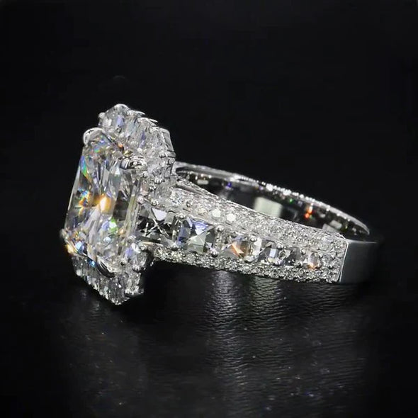 3.0 Carat Dreamy Wedding Radiant Cut Sterling Silver Engagement Ring