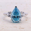 4.0ct Pear Cut Blue Gemstone Engagement ring with Eternity Band