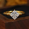 Vintage Princess Cut Sterling Silver Engagement Ring