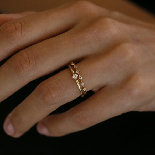 Simple Design Stackable Wedding Band in Sterling Silver for Women
