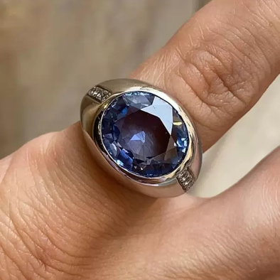 6ctw Oval Cut Sapphire Solitaire Ring