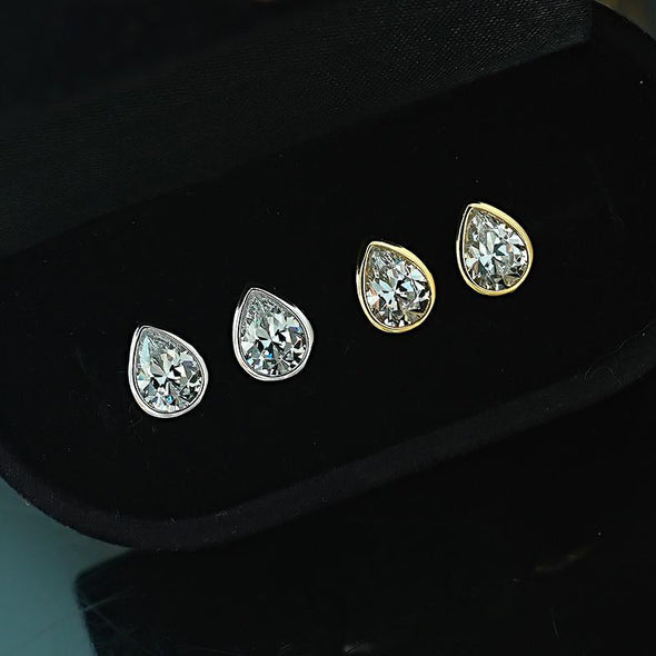 Luxury Oval Cut Sterling Silver Stud Earrings