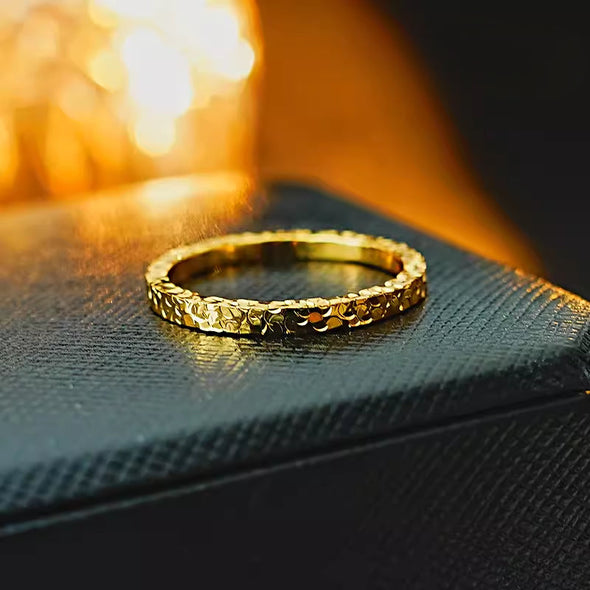 Sparkling 18K Gold Plated Wedding Band