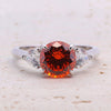 2.0CT Round Cut Three Stone Sterling Silver Engagement Ring(Multi Color available)