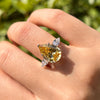 Yellow Pear Cut Gemstone Sterling Silver Engagement Ring