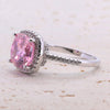 3.5ct Cushion Cut Halo Multi Color Sterling Silver Engagement Ring