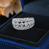 Stunning 3 Rows Sterling Silver Women's Wedding Band
