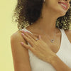 Colorful Rainbow Princess Cut Ring Wedding Band