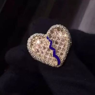 Heart-Shape 3ctw Emerald Cut White Sapphire Cocktail Band Ring